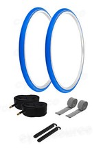 27 x 1 1/4 Bicycle Blue Tires  Tubes Bike Touring Road Slick PRO 