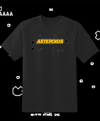 Asteroids Retro Arcade Game Main Logo Retro Video Game T Shirt  Fast Ship!