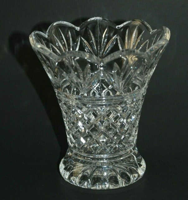 Vintage Crystal Vase Cut Glass Pineapple & Fan Pattern / 5" tall eBay