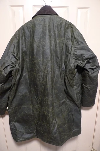 BARBOUR- A200 BORDER WAX COTTON JACKET - SAGE - MADE @ UK - EXCELLENT - 48 image 16
