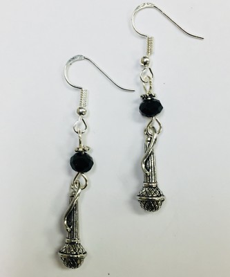 Microphone singer musician band orchestra chorus earrings FREE SHIPPING