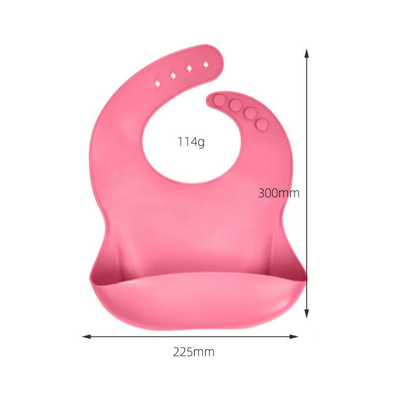Silicone baby feeding bib waterproof easy to clean toddler smock with food pouch - image 3 of 4