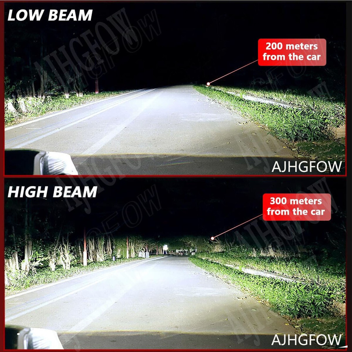 H1 + H7 LED Headlight Bulb Kit 60000LM 6500K 360° Beam 6500K Bright