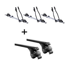 3x Fahrradträger SAGITTAR+Relingträger Quick Stahl L für für VW Polo Cross sab 1