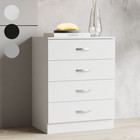 Modern White Chest of Drawers Tall Wide 4 Drawer Bedroom Furniture Cabinet