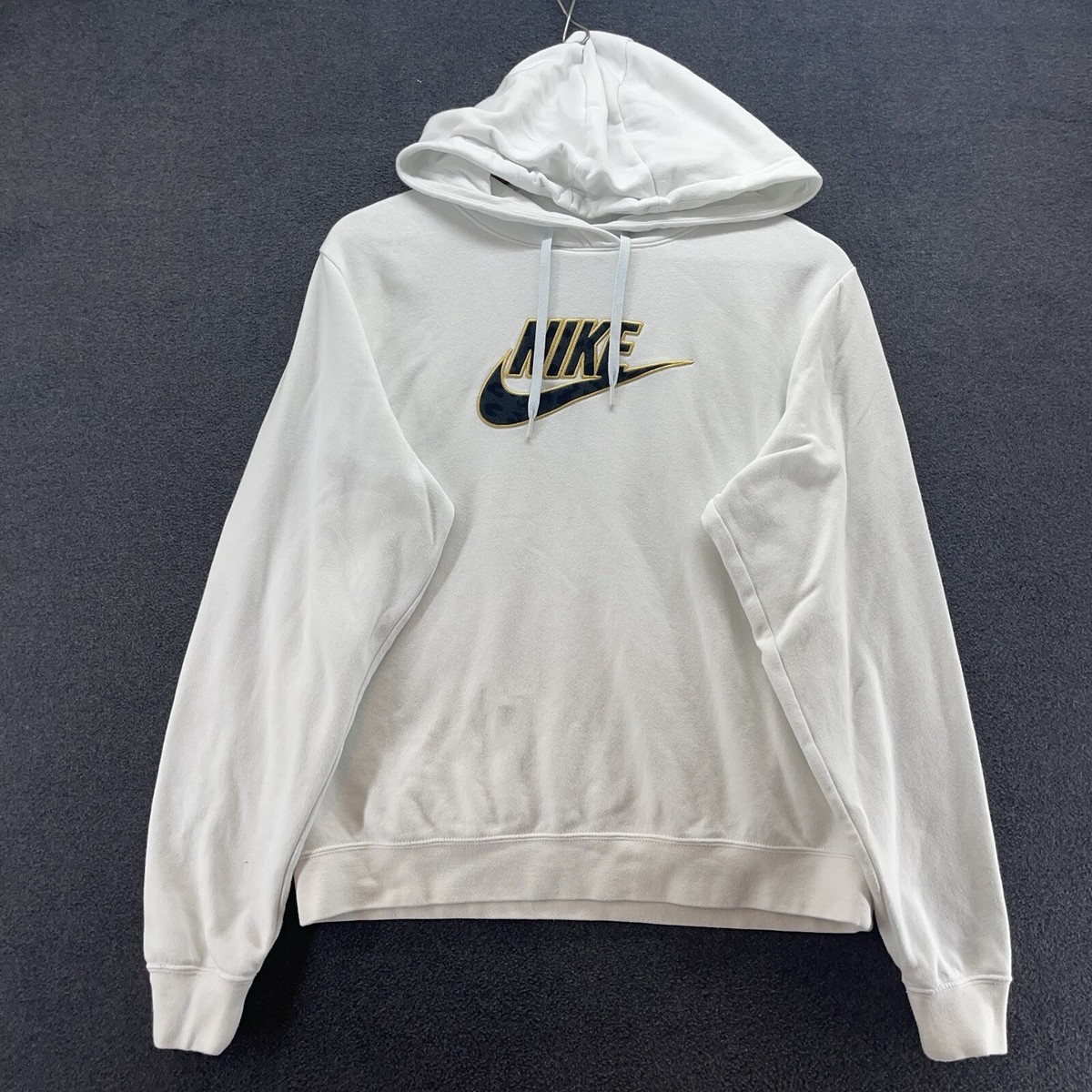 Nike Sportswear Club Hoodie Womens Small Logo Fleece Pullover Sweatshirt White | eBay