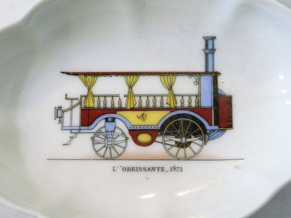 Barat Limoges France L' Obeissante 1873 Steam Engine Train Dish