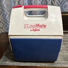 Vintage Igloo S'Cool Mate Mini Lunch Box Personal Cooler Blue, Pink and White