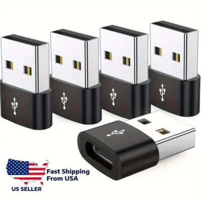 5-Pack USB-C 3.1 Female to USB A Male Adapter Converter OTG Type C Android Phone