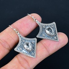 Lovely Green Amethyst Earrings Solid 925 Sterling Silver Jewelry Perfect Gift UK