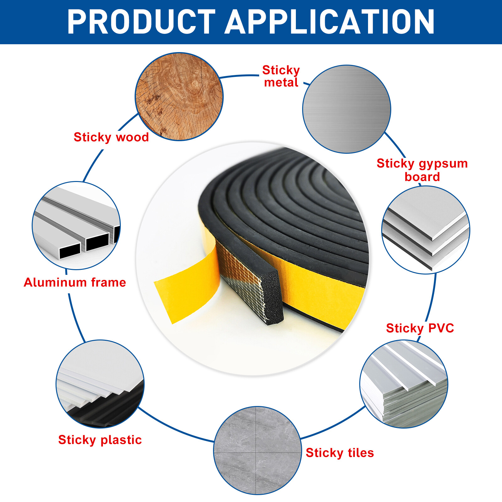 50FT Weather Stripping Door Seal Strip,Foam Insulation Tape for Doors