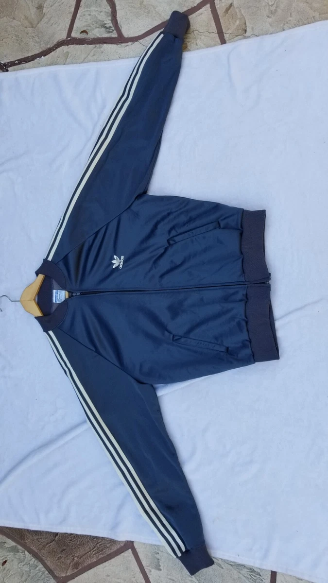 Vintage 80s Adidas ATP KEYROLAN Track Suit Blue Gray USA Mens L Large Excellent