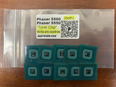 10 x Toner Chip for Xerox Phaser 5500, Phaser 5550 Printer Refill (Both)