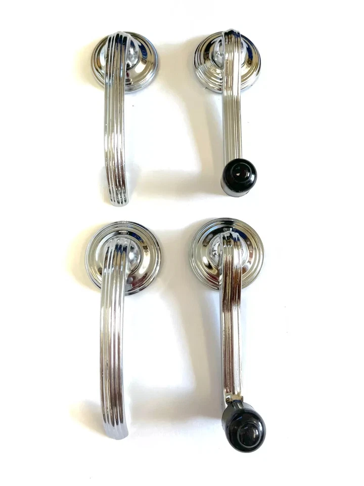 For 1928-1954 Dodge Plymouth Left Right Door & Window Crank Handle Chrome Set - Image 2 of 4
