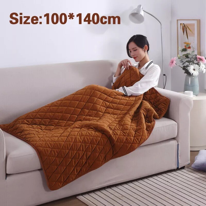 Washable USB Electric Heated Throw Over Blanket Large Warm Fleece