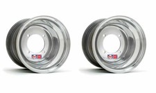 PAR de llantas traseras pulidas DWT .190 9" 9x9 Honda 450R 400EX 250R etiqueta roja