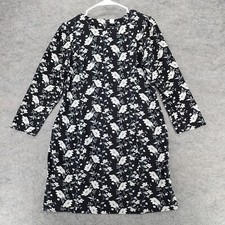 Old Navy Dress Womens Large Long Sleeve Black Floral