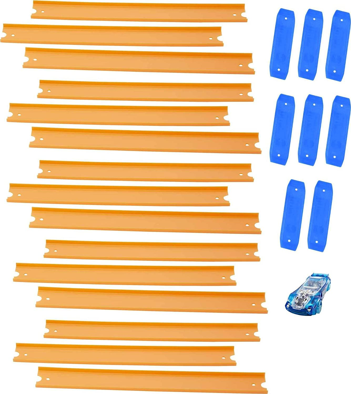  Hot Wheels Track Builder Straight Track Set, 37 Component Parts  & 1:64 Scale Toy Car : Toys & Games