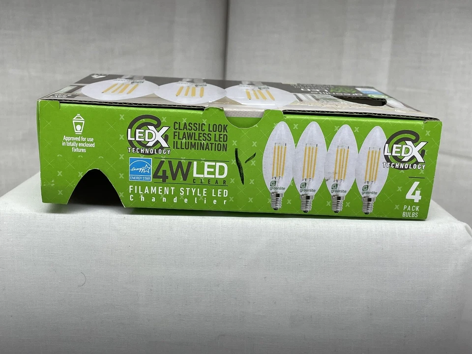 4 Greenlite Candelabra LED Warm White Light Bulb 4 Watt 40 Watt 2700k E12 - Image 3 of 4