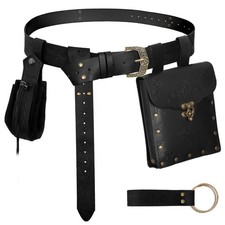 Viking Embossed Renaissance Belt Pouch, Vintage Medieval Faux Leather Pirate ...