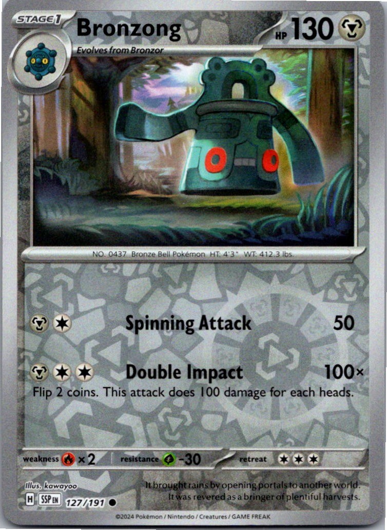 Bronzong 127/191 Common Surging Sparks Pokemon Reverse Holo Near Mint