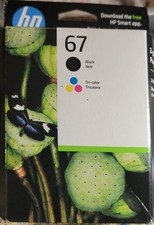 HP 67 Black/Tri-Color Ink Cartridges Combo Exp 04/26