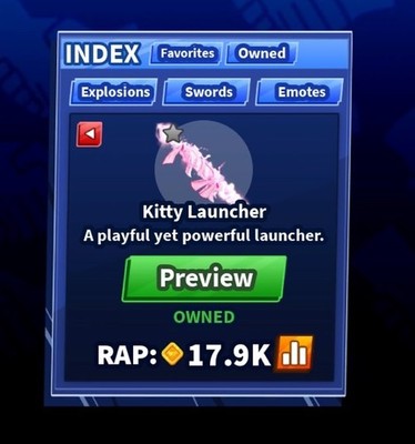 Kitty Launcher & Kitty Launcher Emote Virtual In-Game Collectible Assets