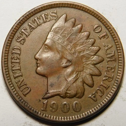 1900 Indian Head Cent EF-XF Near Full Diamonds "Actual Coin Pictured"