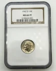 1962-D Roosevelt Silver Dime 10C NGC MS66 FT Full Torch Gem US 90% Coin BM1
