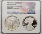 2024 American SILVER EAGLE NGC CELEBRATION SET ~ NGC MS70 + PF70 ULTRA CAMEO