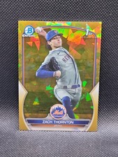 2023 Bowman Chrome Draft ZACH THORNTON sapphire gold refractor 02/50 RC 1st Mets