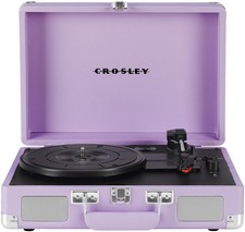 CR8005F-LN Cruiser Plus Vintage 3-Speed Bluetooth in/Out Suitcase Vinyl Recor...