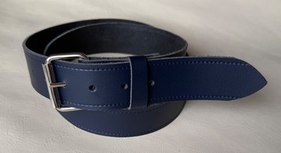 Real Leather Navy Blue Snap on Belt For Buckles Hand made 38mm