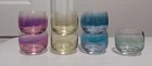 Vintage 1970s Lot Of 7 Roly Poly Federal Glass Rainbow