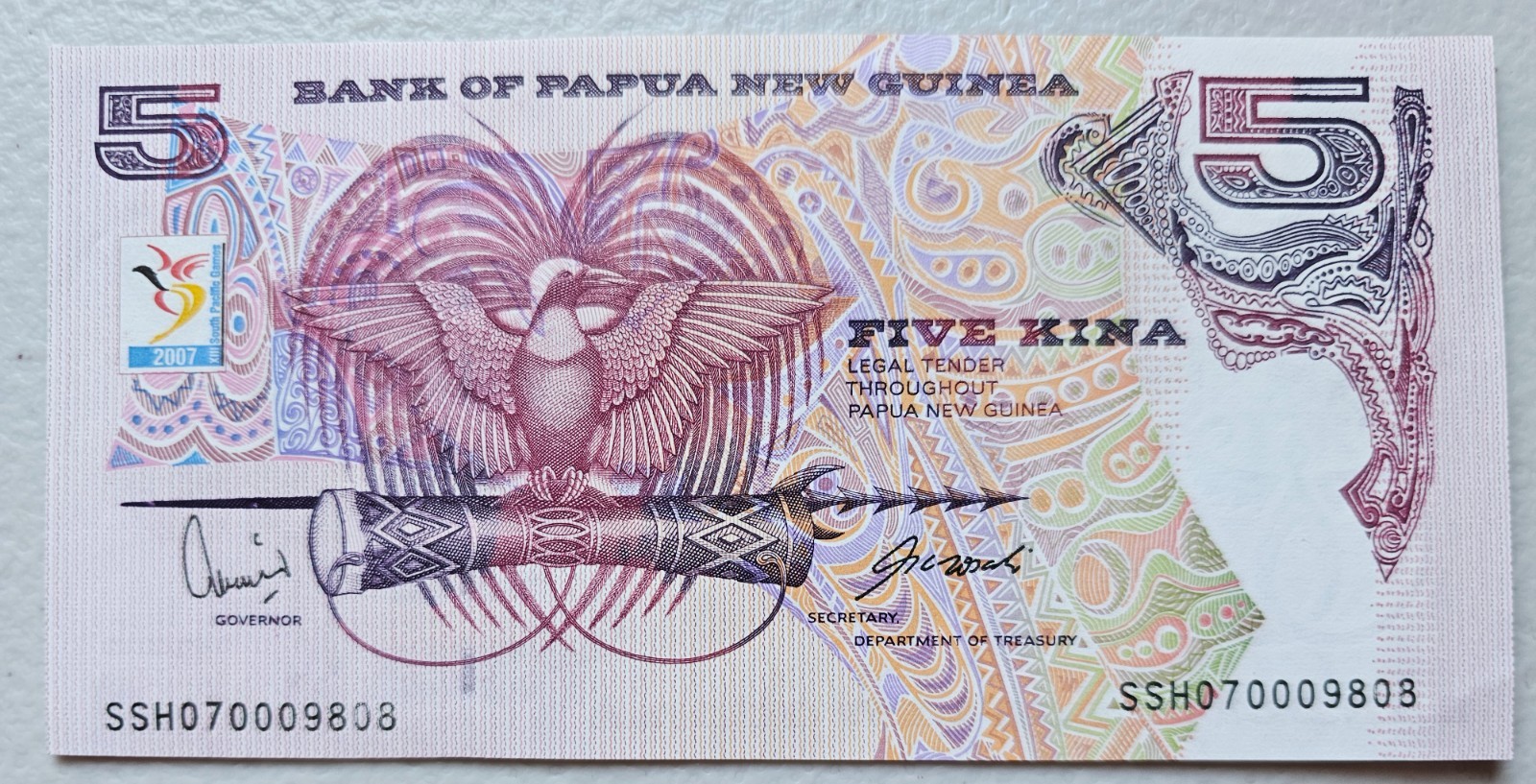 Papua New Guinea 5 Kina 2007 Unc