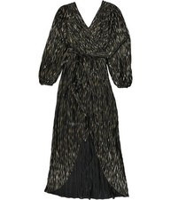 GUESS Womens Metallic Wrap Maxi Dress