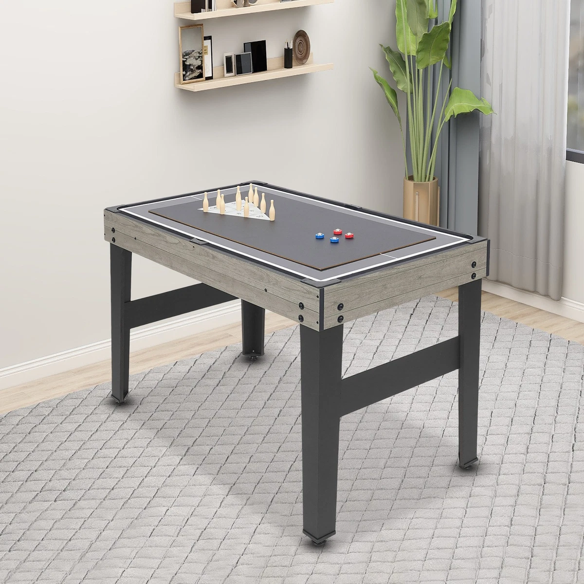 10-In-1 Spieltisch Multispieltisch Multifunktionstisch Bodenständer 122*60*80 cm