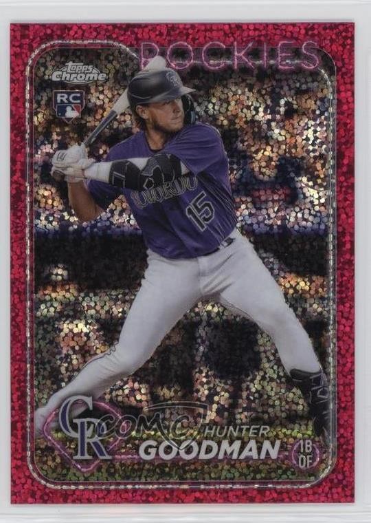 2024 Topps Chrome Magenta Speckle Refractor 36/350 Hunter Goodman #99 1ke6
