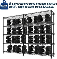 5 Tier 1325lbs Adjustable Shelving Unit Heavy Duty Garage Storage Utility Rack 5 Tier 1325lbs Adjustable Shelving Unit Heavy Duty Garage Storage Utility Rack