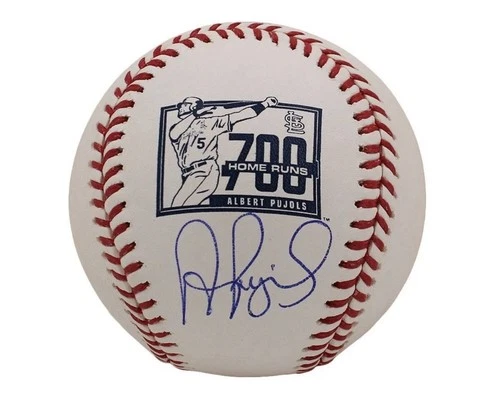 Albert Pujols Signed St. Louis Cardinals Rawlings 700 Home Runs White Baseball