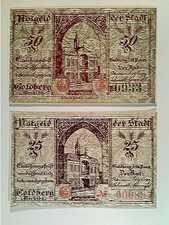 Notgeld, Goldberg i. Mecklbg., 25 und 50 Pfennig, 1919