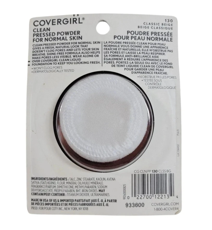 COVERGIRL CLEAN PRESSED POWDER 130 CLASSIC BEIGE ORIGINAL TALC - Image 2 of 2