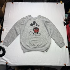 Vintage 80s Disney Casuals Mickey Mouse Sweatshirt Gray Adult Large Crewneck L