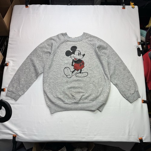 Vintage 80s Disney Casuals Mickey Mouse Sweatshirt  Gray Adult Large Crewneck L
