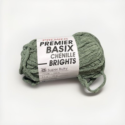 Premier Basix Chenille Brights Yarn-Sage 2126-08 / 1 skein - 112 Yards  5.3 Oz