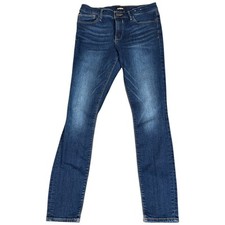 Express Mid Rise Denim Legging Size 10R Distressed Casual Work Pant Indigo Blue