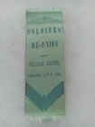 1887 SULLIVAN ILLINOIS MOULTRIE CO GAR CIVIL WAR SOLDIER VETERAN REUNION RIBBON