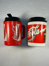 (2) Betras USA Large Red COCA-COLA 64 oz. Plastic Insulated Cold Drink Mug