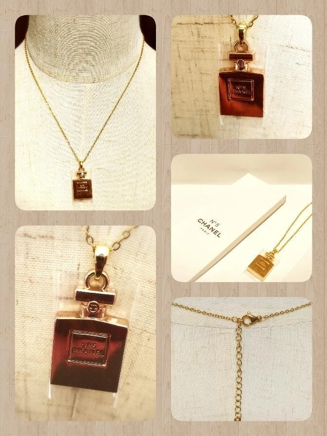 Collana Charm Bottiglia Profumo Chanel N5 40 cm Novità Catena Usata