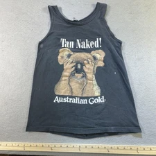 Vintage Australian Gold Shirt Mens Large Koala Tan Naked Graphic Tank Top 90s